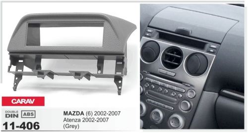 Carav 11-406 1-din car radio dash kit panel for mazda 6, atenza 2002-2007 (grey)