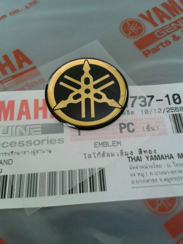 Yamaha logo  genuine 100% tuning fork black gold 25 mm  sticker emblem decal