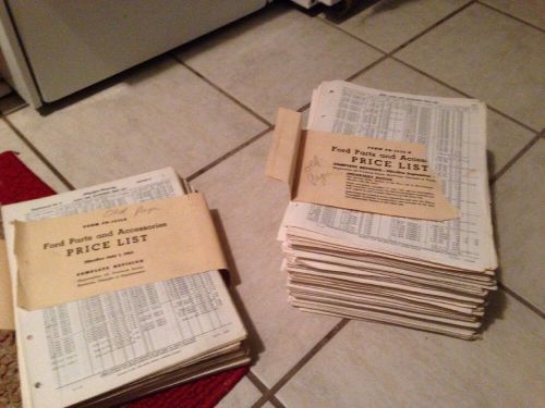 Ford parts and accessories price list catalog lot: 1965