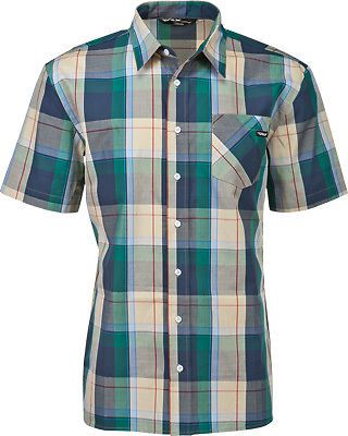 Fly racing casual men's dapper green blue slim fit button up short sleeve shirt