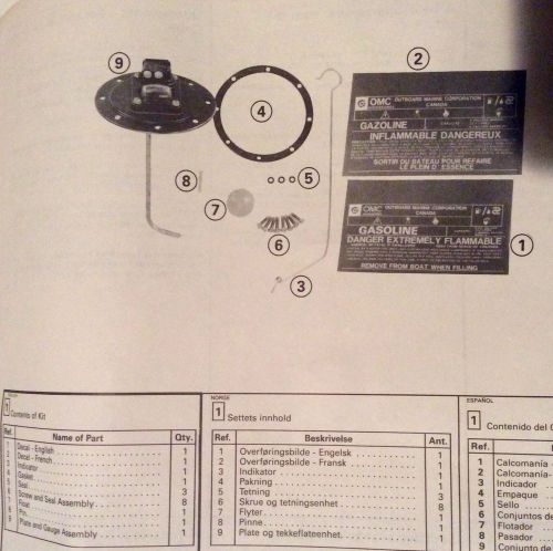 New oem omc johnson evinrude fuel tank accumix / autoblend conversion kit 174803