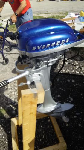 1947 evinrude outboard motor complete original parts running re-painted