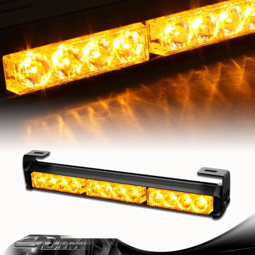 12 led amber 14 inch traffic adviser emergency hazard flash strobe light bar