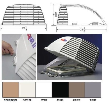 Maxxair 00-933073 maxxair ii smoke roof vent cover trailer rv