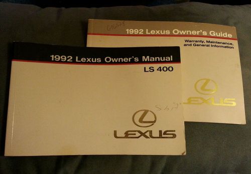 1992 lexus ls 400 owner&#039;s manual and owner&#039;s guide