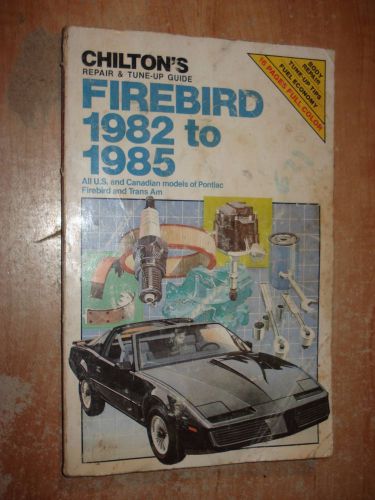 1982-1987 pontiac firebird shop manual service book chiltons repair 86 85 84 83