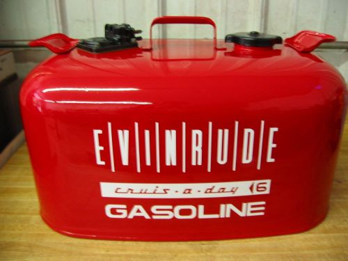 Vintage evinrude/johnson cruis a day outboard gas tank 6 gallon steel fuel tank