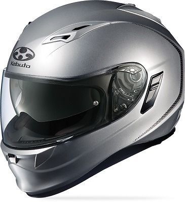 Kabuto kamui full face helmet with inner shade solid silver