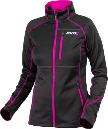 Fxr elevation tech womens zip up sweatshirt black/fuchsia pink
