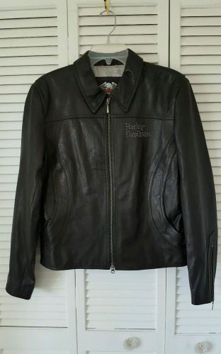 Harley-davidson black leather jacket womens size  xl, back design, great detail.