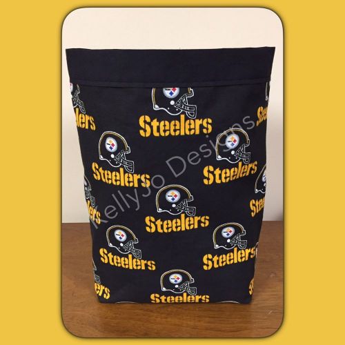 New handmade car home litter trash bag container pittsburgh steelers black