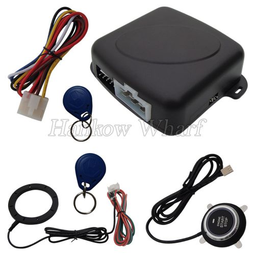 Universal rfid car alarm engine start stop push button 2 transponder immobilizer