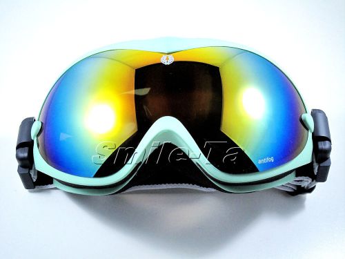 Green skiing snowboard adult goggles anti-fog uv snow ski mirror dual lens