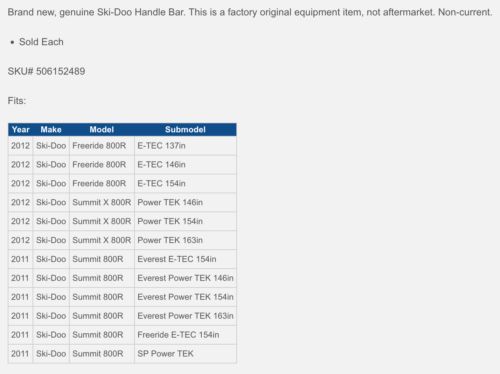 Ski-Doo Snowmobile Handlebars, US $50.00, image 4