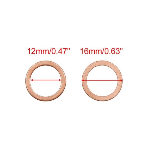 20pcs 12mm Inner Slide Copper Washers Flat Sealing Gaskets Ring for Car-, US $, image 2