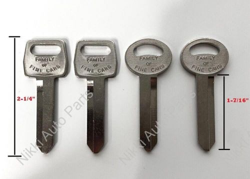 (set/4) blank keys for 1967-1993 ford - "family of fine cars" &amp; oval stamped