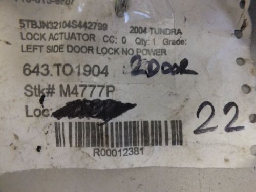 00 01 02 03 04 05 06 toyota tundra 2 door left door manual lock actuator #22