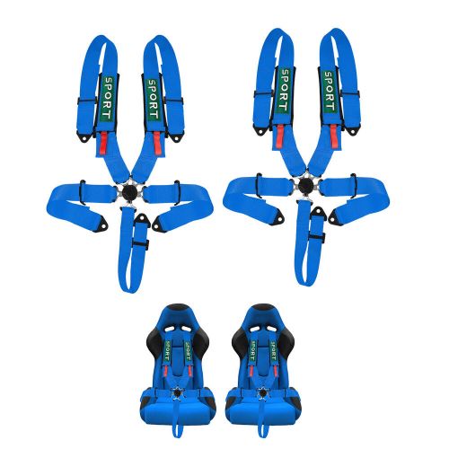 Pair UNIVERSAL 5 POINT CAMLOCK QUICK RELEASE RACING SEAT BELT HARNESS BLUE ATV, US $119.99, image 7