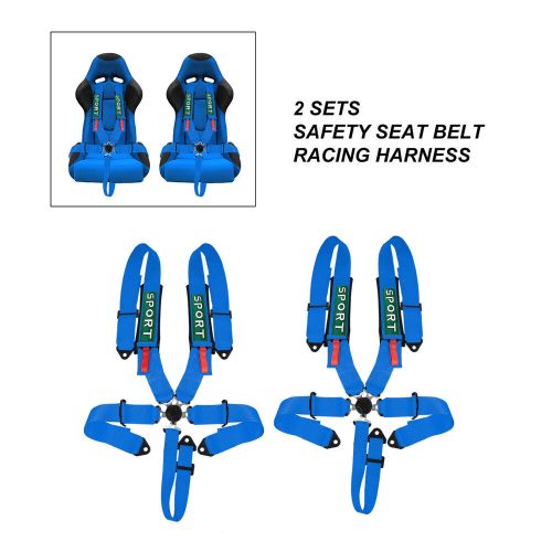 Pair UNIVERSAL 5 POINT CAMLOCK QUICK RELEASE RACING SEAT BELT HARNESS BLUE ATV, US $119.99, image 8