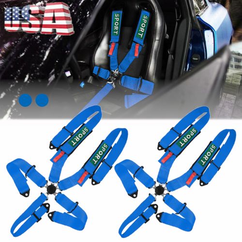 Pair UNIVERSAL 5 POINT CAMLOCK QUICK RELEASE RACING SEAT BELT HARNESS BLUE ATV, US $119.99, image 11
