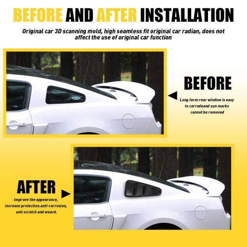 For 2005-2014 Ford Mustang 1/4 Quarter Side Window Louvers Scoop Cover Vent 2PCS, US $29.99, image 6