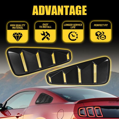 For 2005-2014 Ford Mustang 1/4 Quarter Side Window Louvers Scoop Cover Vent 2PCS, US $29.99, image 8