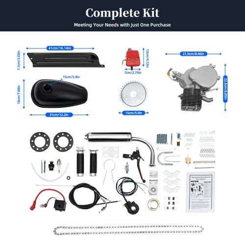 100CC For Bicycle Motorized 2-Stroke Petrol Bike Engine Motor Kit CDI Full Set, US $123.78, image 19