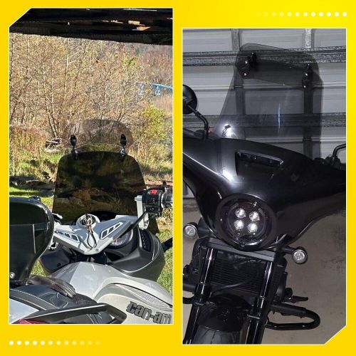 2SET Universal Motorcycle Wind Screen Windshield Deflector Extension Spoiler, US $43.99, image 5