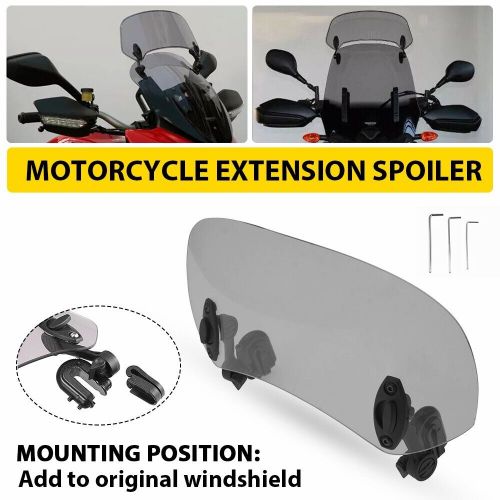 2SET Universal Motorcycle Wind Screen Windshield Deflector Extension Spoiler, US $43.99, image 10
