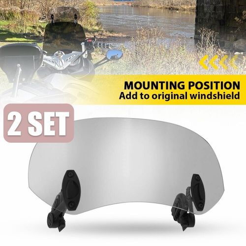 2SET Universal Motorcycle Wind Screen Windshield Deflector Extension Spoiler, US $43.99, image 20