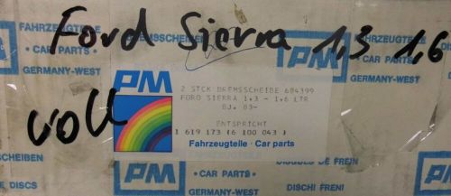 PM New Brake Discs Ford Sierra 1.3L, 1.6L 684399-, US $, image 2