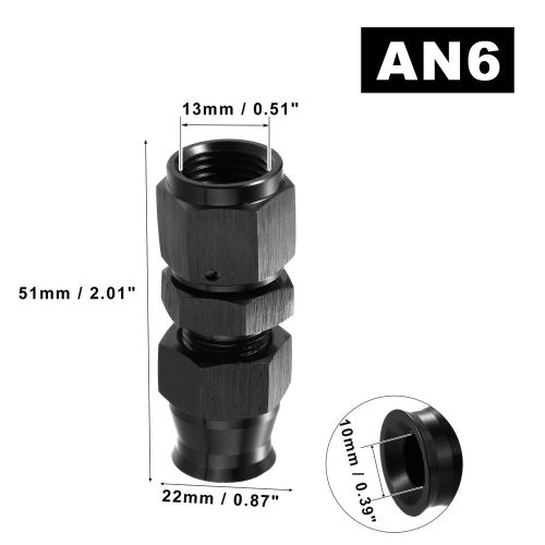 4pcs -6an 3/8'' tube to female adapter w/ brass ferrule hardline compression