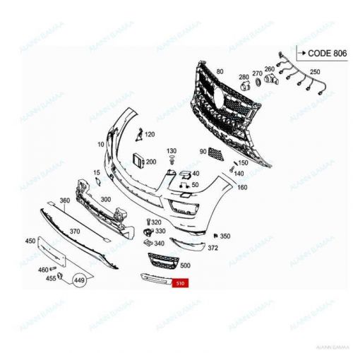 Front Fog Light Bezel Cover Trim For 13-16 Mercedes Benz X166 GL350 GL450 GL550, US $108.92, image 3