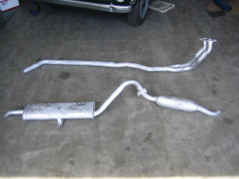 Fiat 124 spider 1600 complete exhuast system front pipe resinator & muffler 