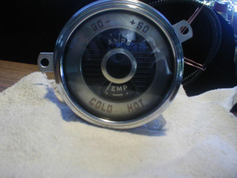 1953 desoto gauges , temperature , amps , pod , cluster