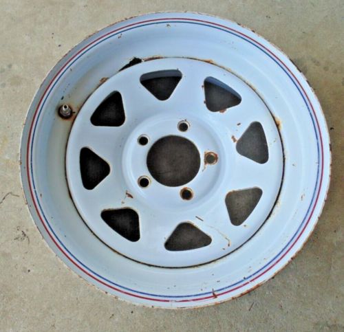 15x6 5 on 4.5 inch White Trailer Wheel Rim 15 Inch 5 Lug C/O RV Spare Steel, US $49.99, image 10