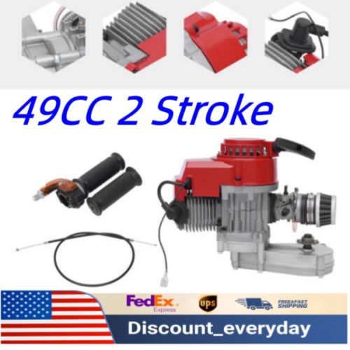 49CC 2 Stroke Racing Engine Petrol Motor Recoil Pull Start Fit For Dirt Bike ATV, US $75.02, image 24