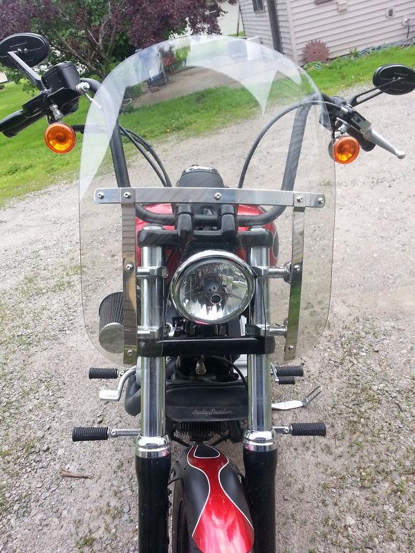 Harley dyna 06 later quick release detachable windshield 49mm street bob low 