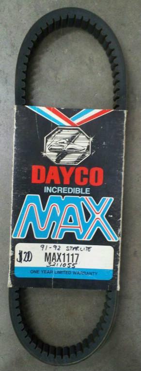 Dayco incredible max  snowmobile drive belt for a 92 starlite (max1117, 3211055)