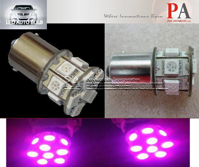 2 x 13 5050 smd led 1156 auto signal turn light purple + 2 pcs 50w resistor