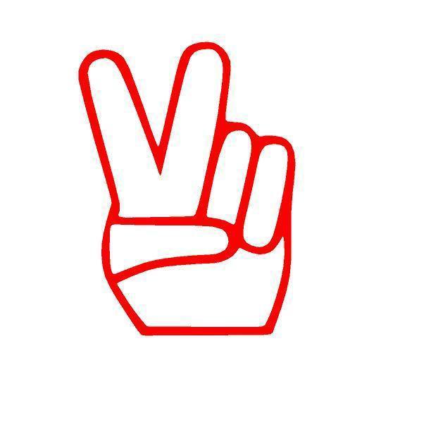 Peace sign 2 fingers decal window sticker window decal 6 inch your choice color
