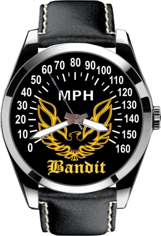 Smokey and the bandit movie gold trans am gauge emblem mph leather band watch  