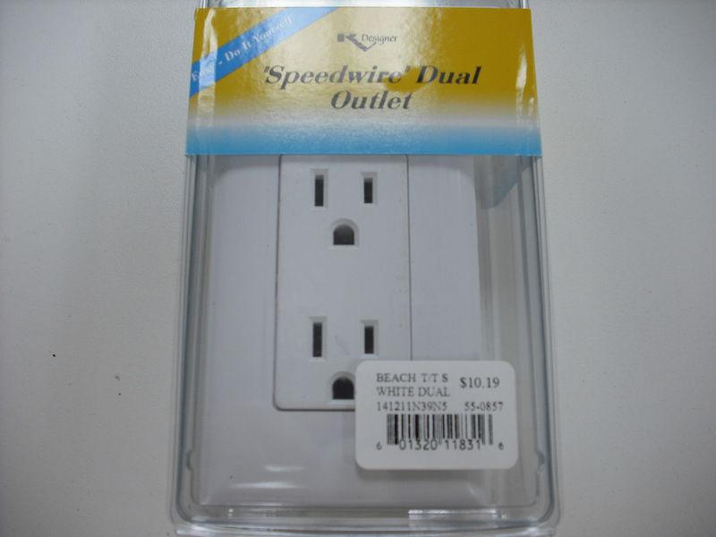 Rv - off white - self contained receptacle w/ plate & toggle "ears" hang in wall
