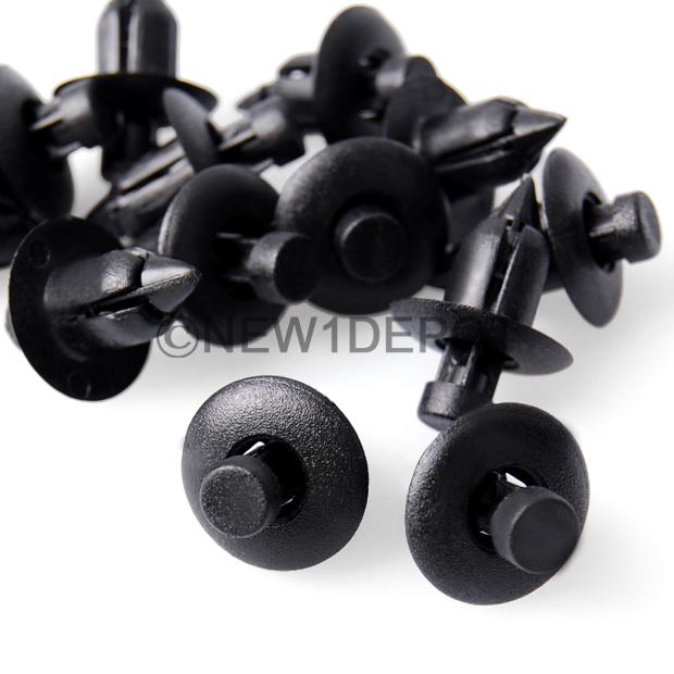 40 pcs 6mm motorcycle atv black fender clips for honda trx400 suzuki gsxr1000 
