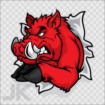 Decals sticker razorback pig razorbacks boar wild boars pigs red 0500 kaz7z
