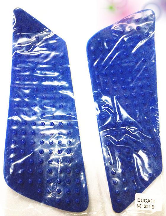 Tank traction side pad gas grip protector for ducati 848 1098 1198 blue good