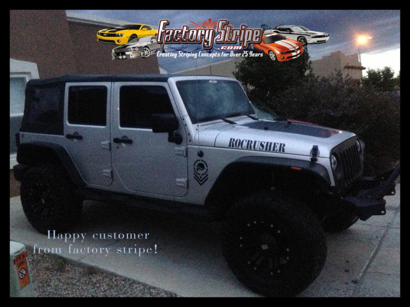 Jeep jk blackout hood graphic decal factory stripe 2007 2013
