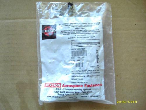 Lot of 100 cherrymax textron cr3242-6-04 aircraft rivets 3/16"
