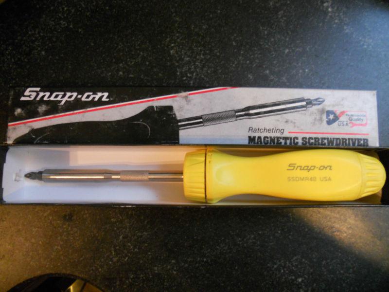 Snap-on ssdmr4by ratcheting screwdriver yellow new