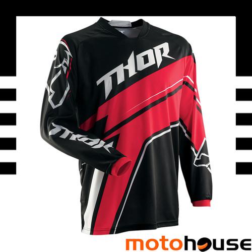 Thor mens phase stripe jersey mx offroad dirt motocross red black white 